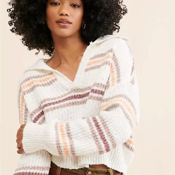 Free People Sweaters - Free People Kennedy Striped V-Neck Sweater